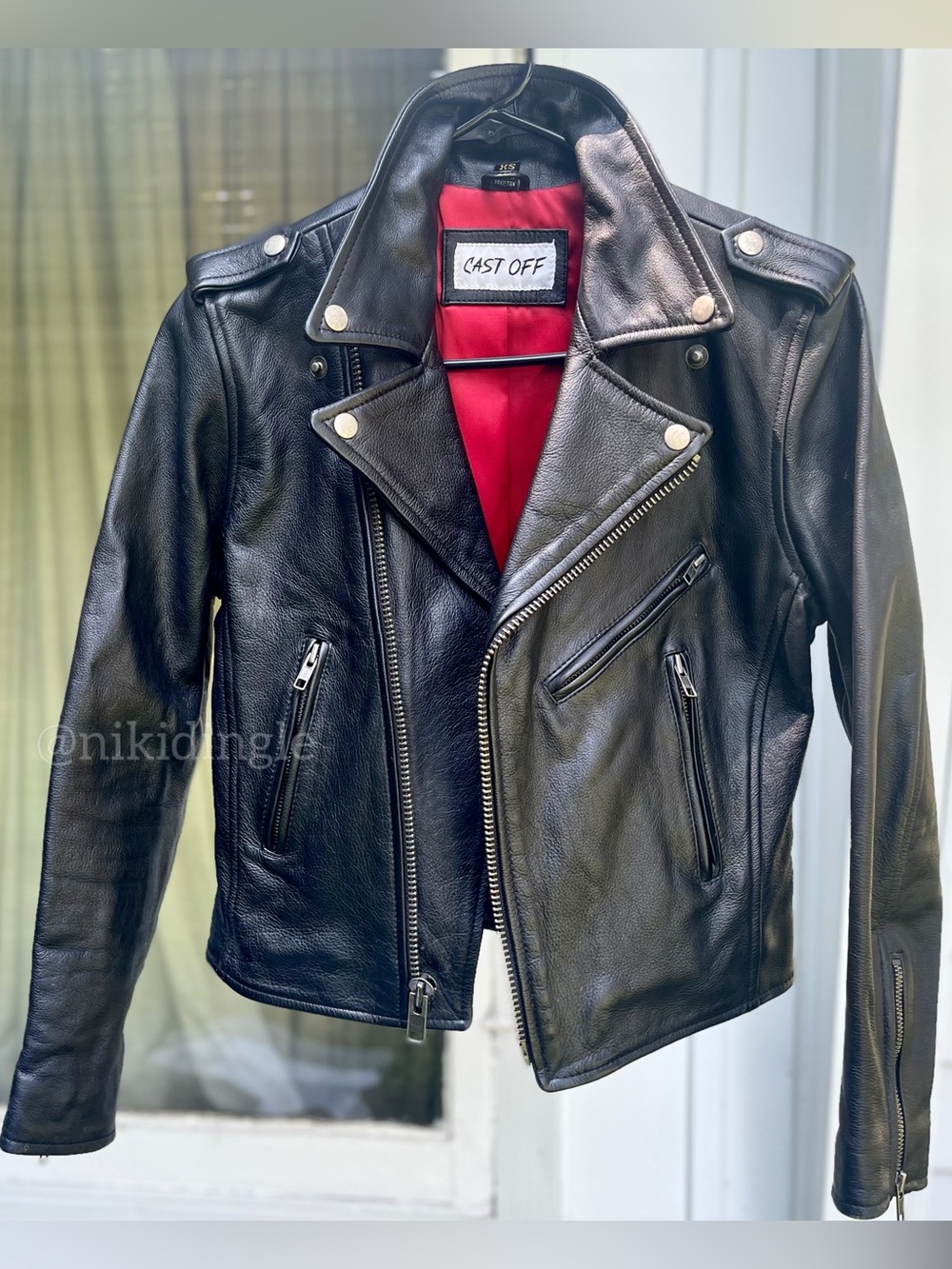 $1395 The Cast Perfecto Leather Jacket Moto Biker Motorcycle Punk Rock Club XS